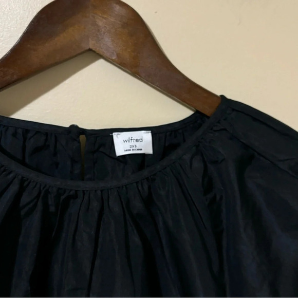 Wilfred| Aritzia| ‘Cava’ Taffeta Trapeze Dress Black Size 2XS - Picture 2 of 11